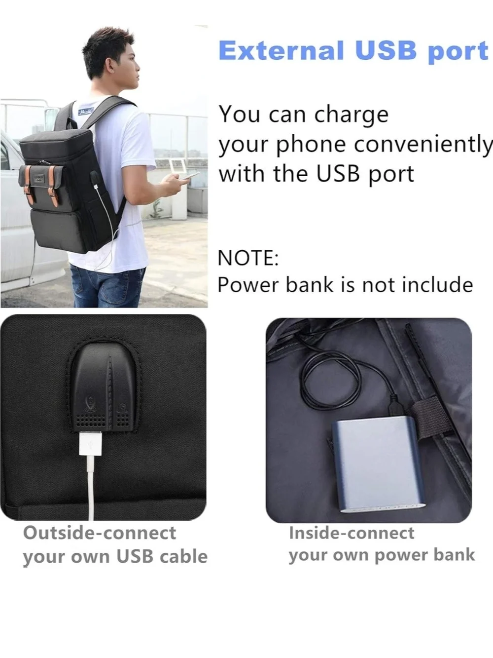 Black & Brown  Travel Backpack